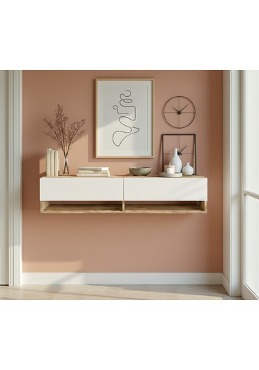 Robin Home Lia Dresuar Duvara Monte Antre Hol 140cm Çam- Beyaz Beyaz