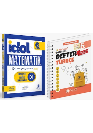 Çanta 2025 6. Sınıf İdol Konu Özetli Matematik + Türkçe Öğreten Defter Seti 2 Kitap