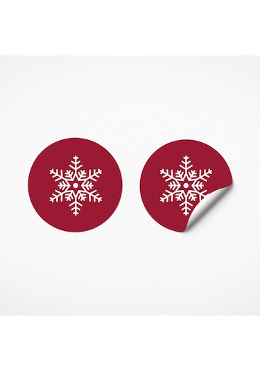 No1 27'li Yeni Yıl Seri Sticker Kırmızı-6x6 Cm Çok Renkli