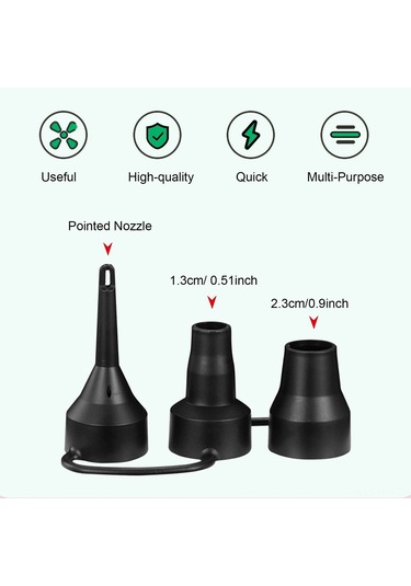 Moveevo 12v Dc Araç Elektrikli Hava Pompası - Hızlı Şişirme/boşaltma, 3 Fişli, Taşınabilir Abs Malzeme, Ev/outdoor Kullanımı