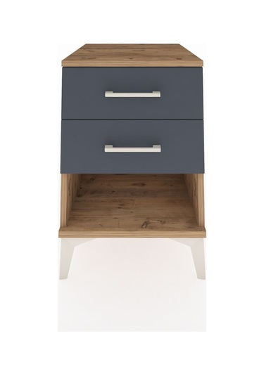 Kronos Komodin 2 Çekmeceli 44x59x64 Çam-antrasit Atlas Çam