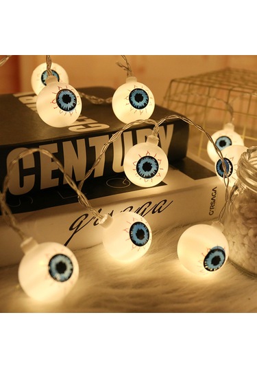 Suofeng Halloween İçin 2m 10 Led Göz Modeli Işık Zinciri, 2xaa Pil İle Çalışır, Çok Renkli Efekt, Dekorasyon Işığı