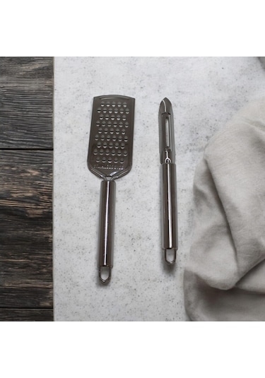 2'li Rende Set Meyve Sebze Saplı El Rendesi Ve Oyacak Set Meyve Sebze Soyacağı El Rendesi Beyaz