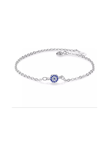 Eyelashes Silver 925 Ayar Gümüş Mavi Zirkon Taşlı Bileklik