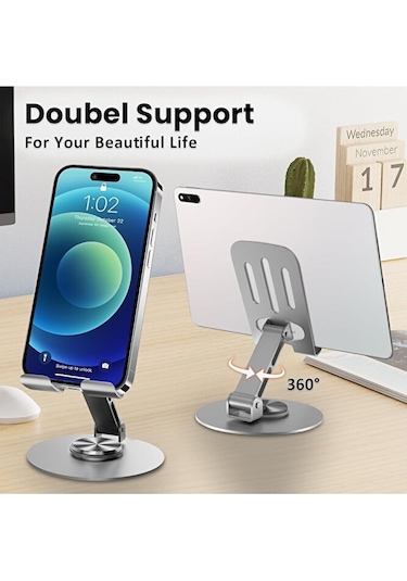 Katlanabilir Ve Ayarlanabilir Metal Telefon Tutucu Stand 360 Döne