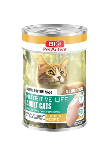 Bio Petactive Nutritive Life Tavuklu Kedi Konservesi 400 Gr