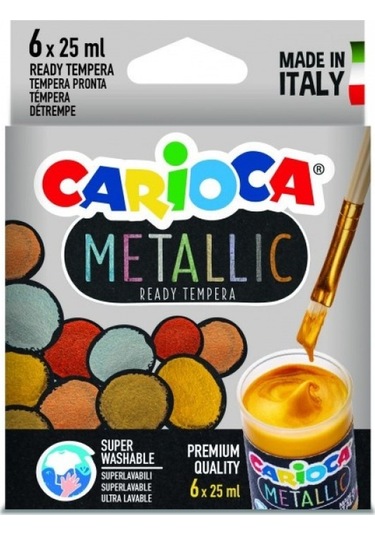Carioca Metallic Tempera Yıkanabilir Sulu Boya 6 x 25 ML