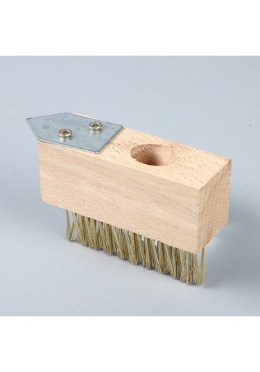 Youmex Ahşap Saplı Bakır Kaplı Çelik Tellerli Bahçe Çalı Kaldırıcı Fırça - Çoklu Boyut Seçeneği C Tipi