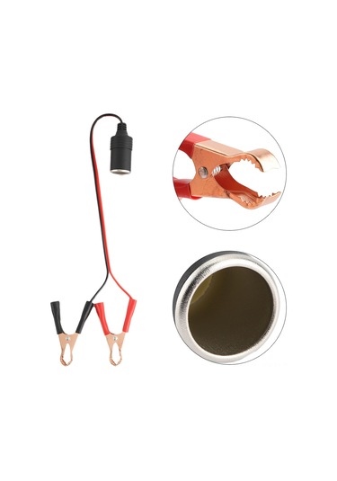 Kosona Araç Aküsü Krokodil Kleminden Sigara Ateşleyici Ana Sokete Dönüştürücü Kablo, 12v-24v 10a, 35cm, Araç Yıkama Makinesi, Süpürge Vb. İçin Uygun