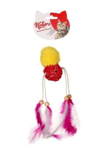 Natura PTC-007 25 CM Tüylü Bambu Peluş Top Kedi Oyuncağı