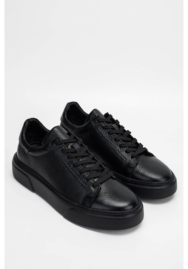 Tamer Tanca Erkek Hakiki Deri Siyah Sneakers &amp; Spor Ayakkabı 04 2501 Erk Ayk Y23 Syh Tbn/syh Fltr Siyah