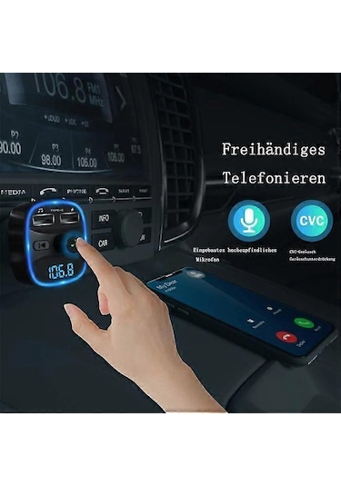 Wireless Bluetooth 5.0 Fm Transmitter Dual Usb Car Charger,car Radio Adapter Music Player Support Usb/sd Card.