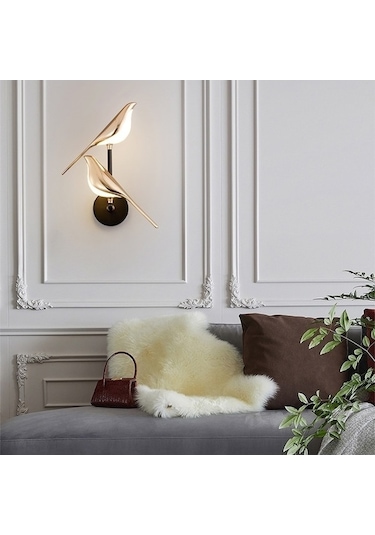 Besthome1 Saksağan Kuş Duvar Lambası, Modern Sanat Tasarımı, Balkon Lambader, Sıcak Işık, 3000k, Tek Kafa, 220v, Nu Siyah Siyah