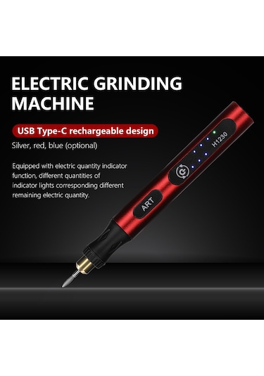 Youtek Usb Şarjlı 3 Hızlı Mini Elektrikli Gravür Kalemi - Tırnak, Metal Ve El İşleri İçin Kompakt Taşlama Aleti