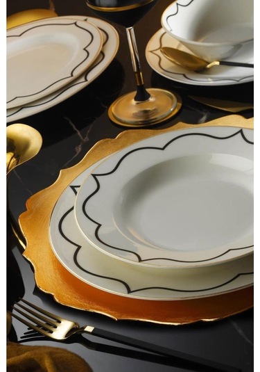 Porselen Bnkl62yt43011699 Bone Kalipso 12 Kişilik 62 Parça Yemek Takımı Çok Renkli