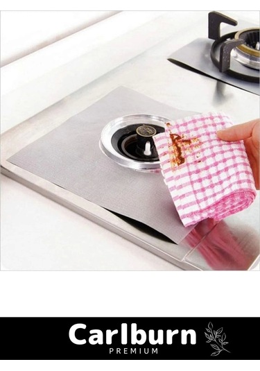 Premium Seri Yağ Kir Koruyucu İz Bırakmaz Kolay Temizlenir Ocak Koruyucu Alüminyum Ped Seti 5 Adet