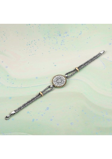 Takıhan Mührü Süleyman Kral Zincir Tasarımlı Gümüş Bileklik 20 CM