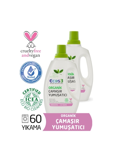 Ecos3 Organik Çamaşır Yumuşatıcısı 2 x 750 ML