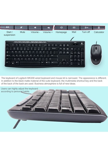 Logitech Mk200 Kablolu Klavye Mouse Seti Diğer