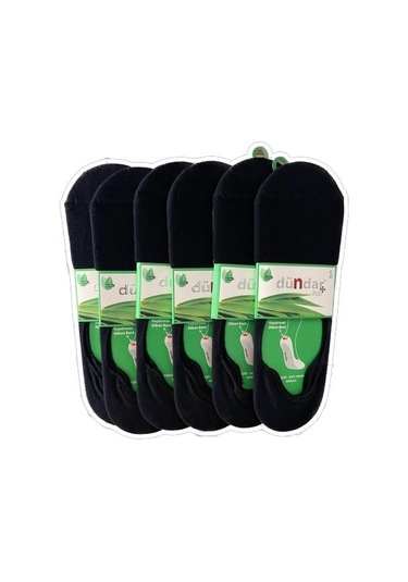 6 Lı Dündar Erkek Bambu Dikişsiz Koku Yapmayan Silikonlu Babet Çorap Plus 40-44 No Siyah