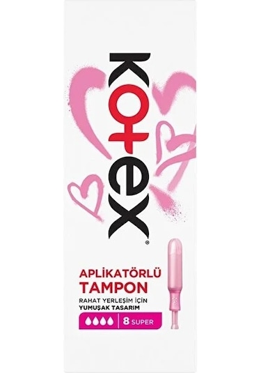 Kotex Aplikatörlü Tampon Süper 24 Lü Set 3pk 8