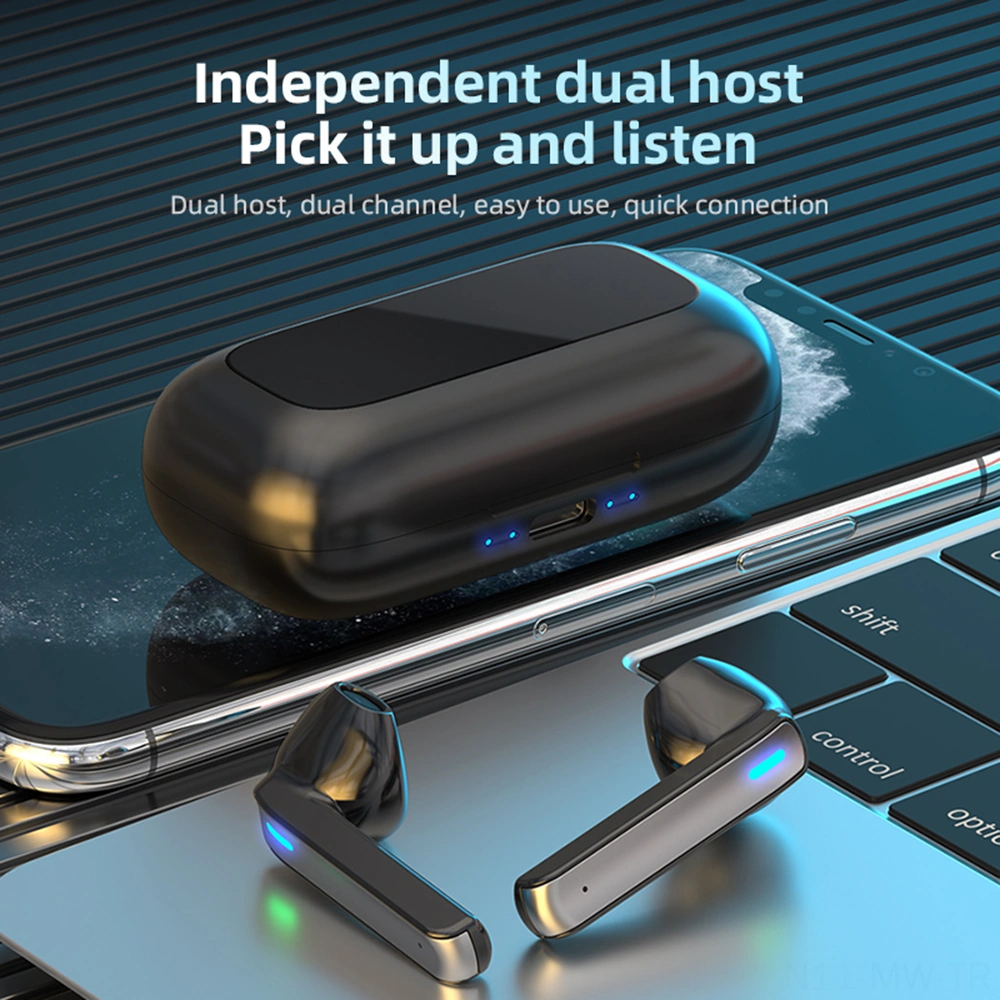 Moveevo Küçük Hafif Bt5.0 Kablosuz Kulaklıklar - Hd Konuşma, Surround Ses, Uzun Pil Ömrü Ve Hıfı Kalitesi Siyah