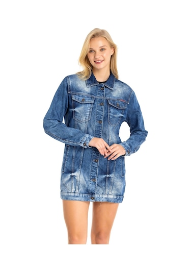 Wj211 Oversize Kadın Kot Ceket 001