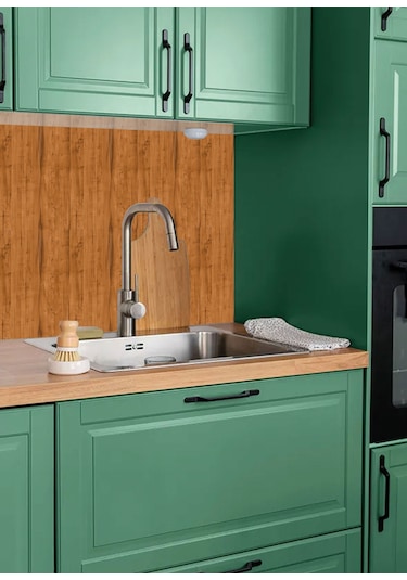 Tink Kendinden Yapışkanlı Cilalı Ahşap Desenli Pvc Panel 41x62 Cm