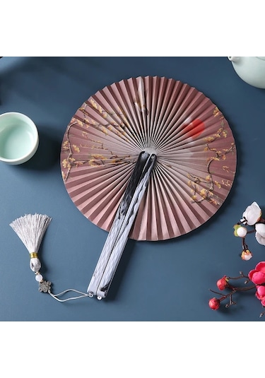 Elmpaly Bamboo Forest Panda Mıknatıslı Katlanır Yelpaze Kadın Dans Aksesuarı