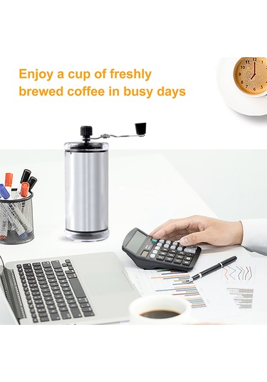 Youtek Manuel Fincan Değiştirici: Çelik Paslanmaz + Akrilik, Ayarı Kolay Kuru Malzeme Öğütücü, Şeffaf Depo Kutusu Gümüş