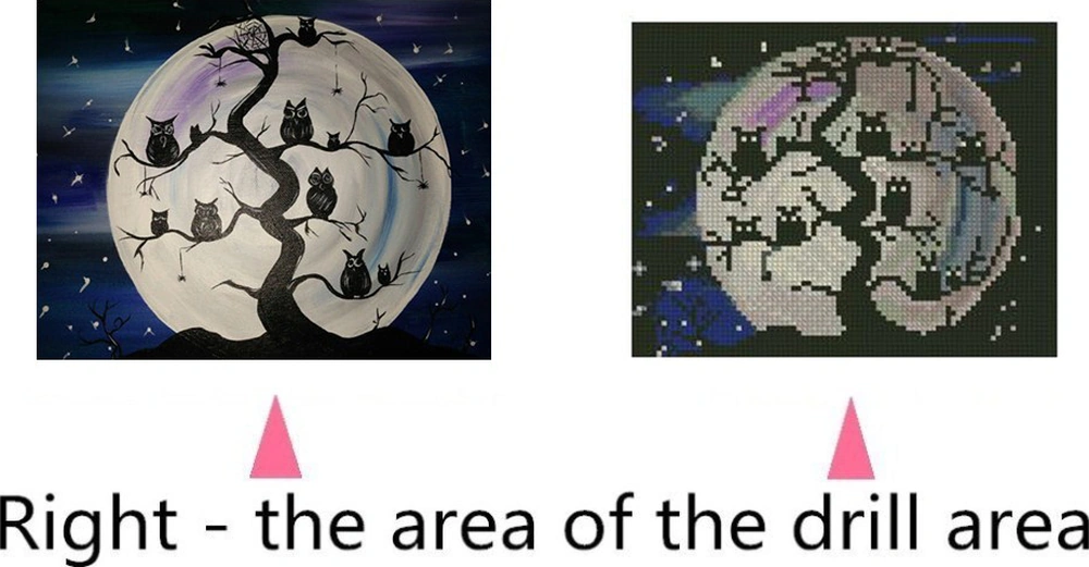 Hombey 5d Tam Taşlı Diamond Painting Dıy Seti - Ağaç Desenli 30x25cm Duvar Dekoru - Göz Koruyucu Teknolojiyle Ev Dekorasyonu Gümüş