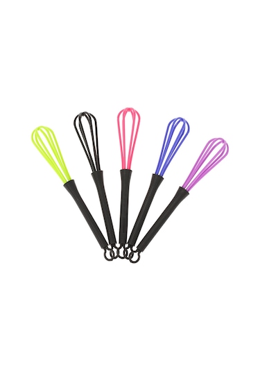 Qingmipy 5'li Saç Boyası Karıştırıcı Seti - Kaymaz Sap, Dayanıklı Plastik, Kolay Kullanım 18cm Çok Renkli