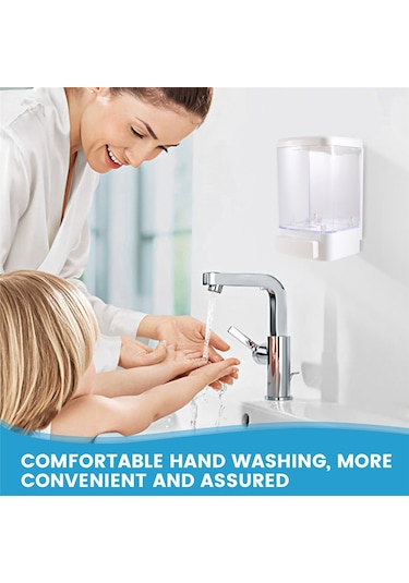 Xurunkeji 33,8 Oz/1000 Ml Duvara Monte Sabunluk Banyo Ticari Sabunluk Mutfak Restoran İçin Beyaz