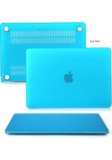 Macbook Uyumlu Air M1 Kılıf 13 İnç Mat Buzlu Flu Touchıd'li M1 Air A2337 A2179 A1932 İle Uyumlu Açık Mavi