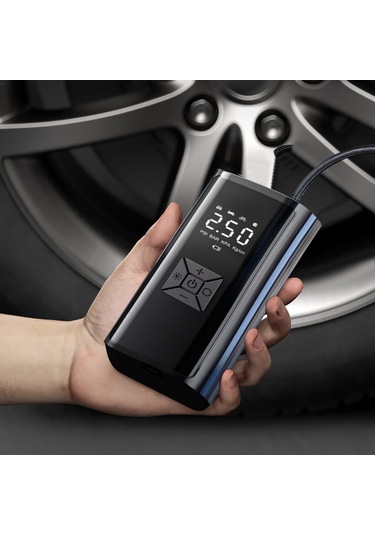 Yaozixa Araç Lastikleri İçin Taşınabilir Akıllı Hava Kompresörü, Kablosuz, Sayısal Göstergeli, 60w, 150psı, Powerbank Özelliği Usb-c Şarj