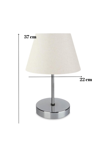 Kuzey Krom Gövdeli Abajur Krem Kırçıl Başlık Abajur Yatak Odası Krem