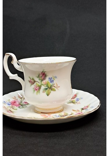 Moss Rose Vintage Türk Kahve Boyu Kahve Fincanı 2 Parça 90ml Pembe