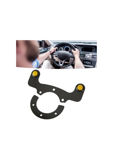 Reedark 6 Delikli Yarış Direksiyonu İçin Çift Butonlu Sarı Dışarıdaki Klakson Butonu Seti - Akrilik Ve Karbon Fiber Malzeme İle Araç Işıkları Veya Elektronik Aygıtlar İçin Modifikasyon