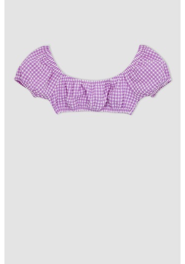 Defacto Kız Çocuk Kareli Bikini Takımı Z6514A623HSPR44 Mor