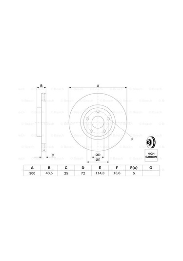 Volvo V40 D2 1.6 2012-2015 Bosch Ön Disk 2 Adet N11.4597