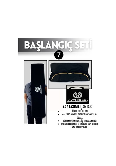 Geleneksel Okçuluk Lamine 'vav' Set- Vav Yay + 7 Ok + Zihgir + Tirkeş + Kolçak + Eldiven + Çanta