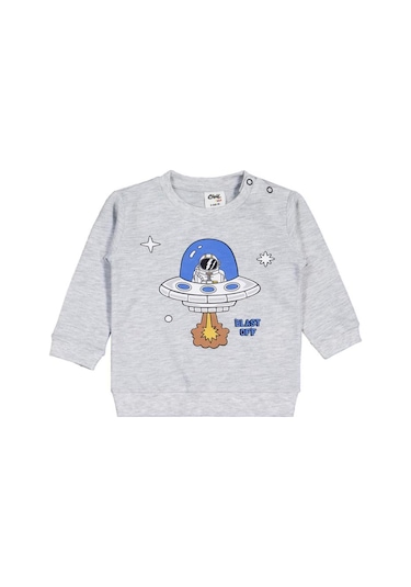 Civil Baby Astronot Baskılı 3'lü Set 6-18 Ay Sweatshirt Çok Renkli