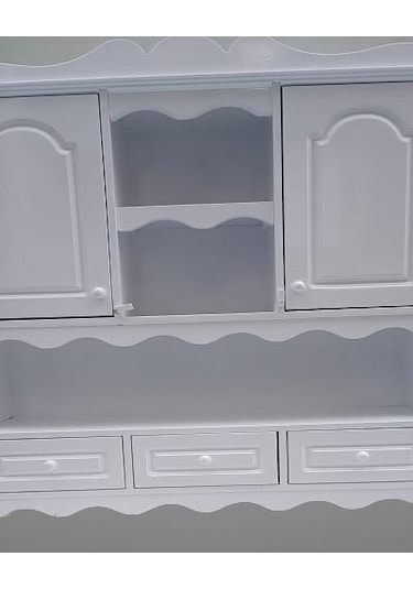 Hobi Adn 90353 Dekoratif Mutfak Dolap 3çekm Terek Mdf Parlak Beyaz Lake El Yapım