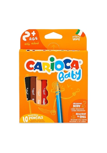 Carioca Baby Jumbo Üçgen Bebek Kuru Boya Kalemi 10'lu