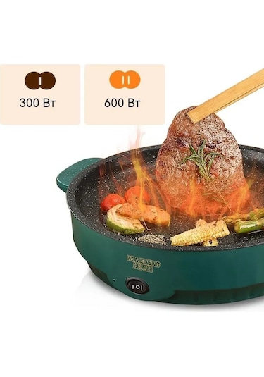 Suofeng Yeşil 22cm Elektrikli Izgara - Hızlı Isınma, İki Temperatur Kontrolü, Kayganlık Engeli Tabanlı, Temizliği Kolay, Ev/ofis/parti Kullanıma Uygun Yeşil