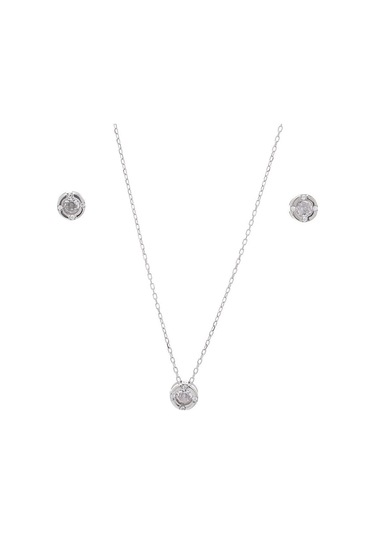 Nagiss 6,70 MM Çaplı Zirkon Taşlı 925 Ayar Gümüş İkili Kadın Seti