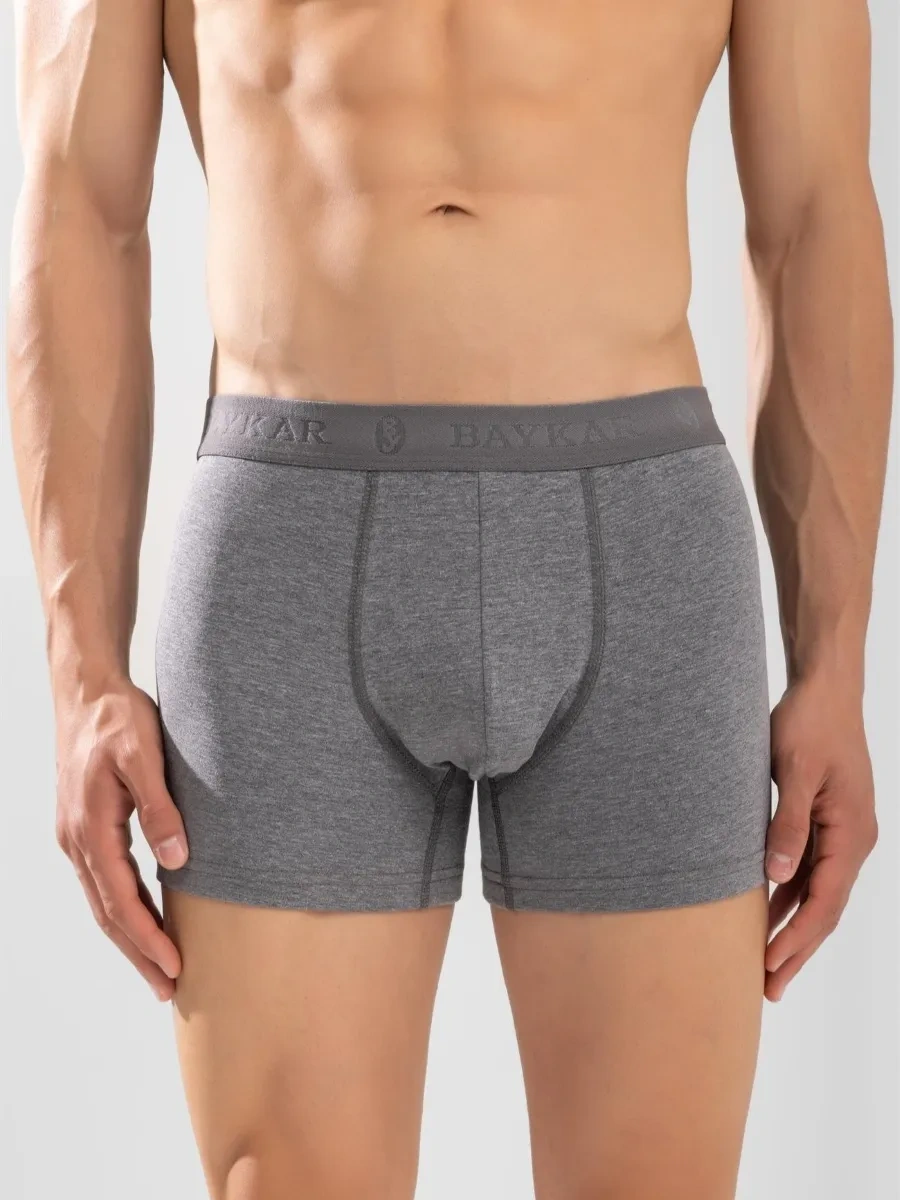 Baykar Erkekler İçin Koyu Gri Tek Renkli Boksör Külotlar 254930893 Gri