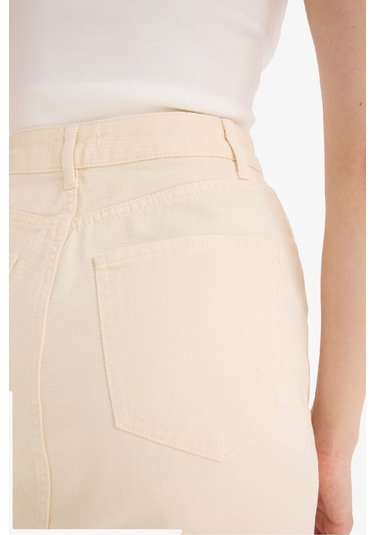 DeFacto Coool Normal Bel Gabardin Mini Etek E5346AX25SPER42 Ekru