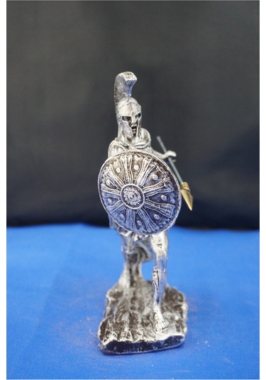 Mitolojik Tasarım Achilles Aşil - Ev Ofis Dekoratif Hediyelik Aksesuar 28 Cm Gümüş