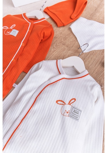 Tavşan Figürlü 2'li Uzun Kollu Kız/erkek Bebek Tulum Takım 001